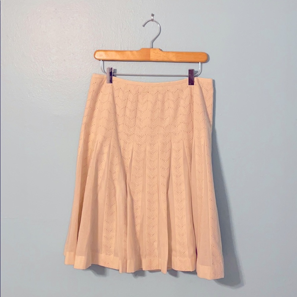 Cream Eyelet Skirt by Ann Taylor